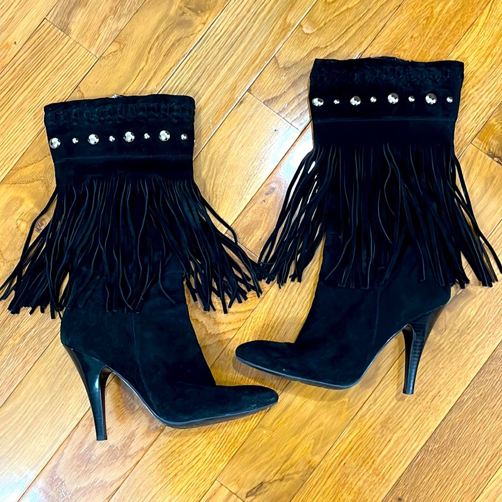 Vintage GUESS Real Suede Fringe Vintage Boots